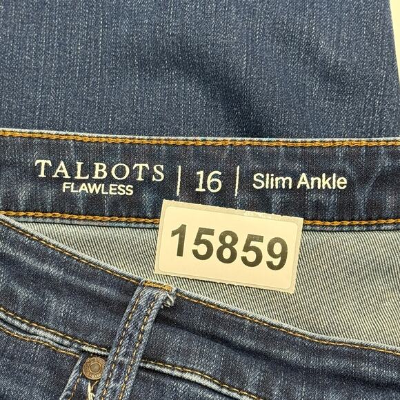 Talbots Jeans Womens 16 Blue Denim Flawless Slim Ankle Hi Rise Dark Actual 36X28 - Picture 8 of 8